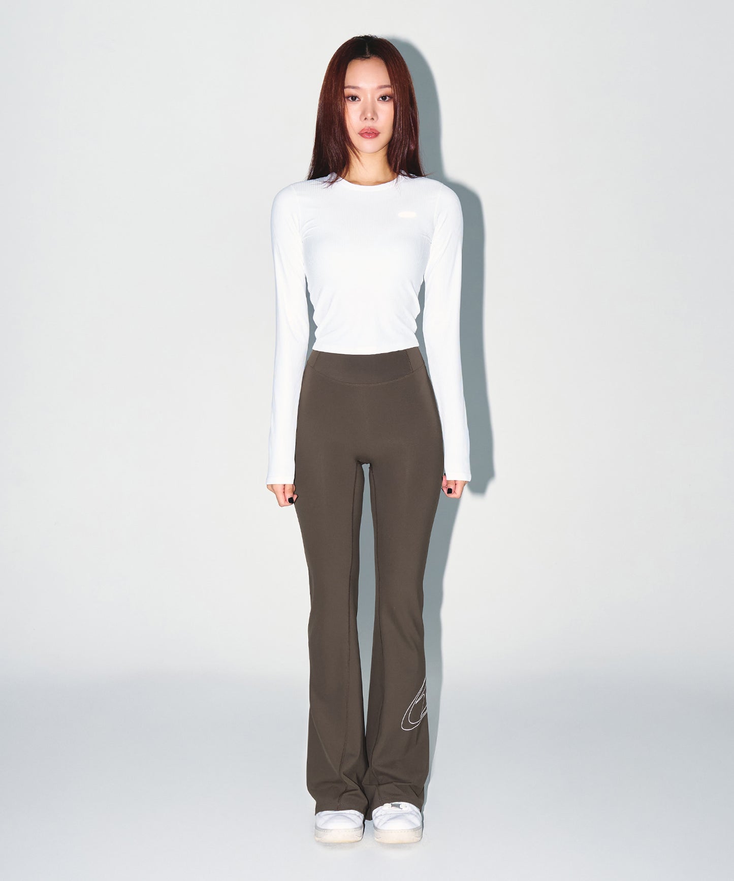 W STROKE B FLEECE BOOTS CUT LEGGINGS [BROWN]