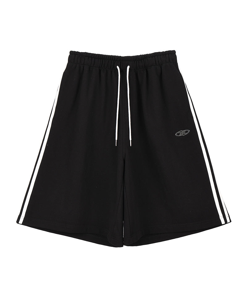 CHROME B TRACK LINE BERMUDA PANTS [BLACK]