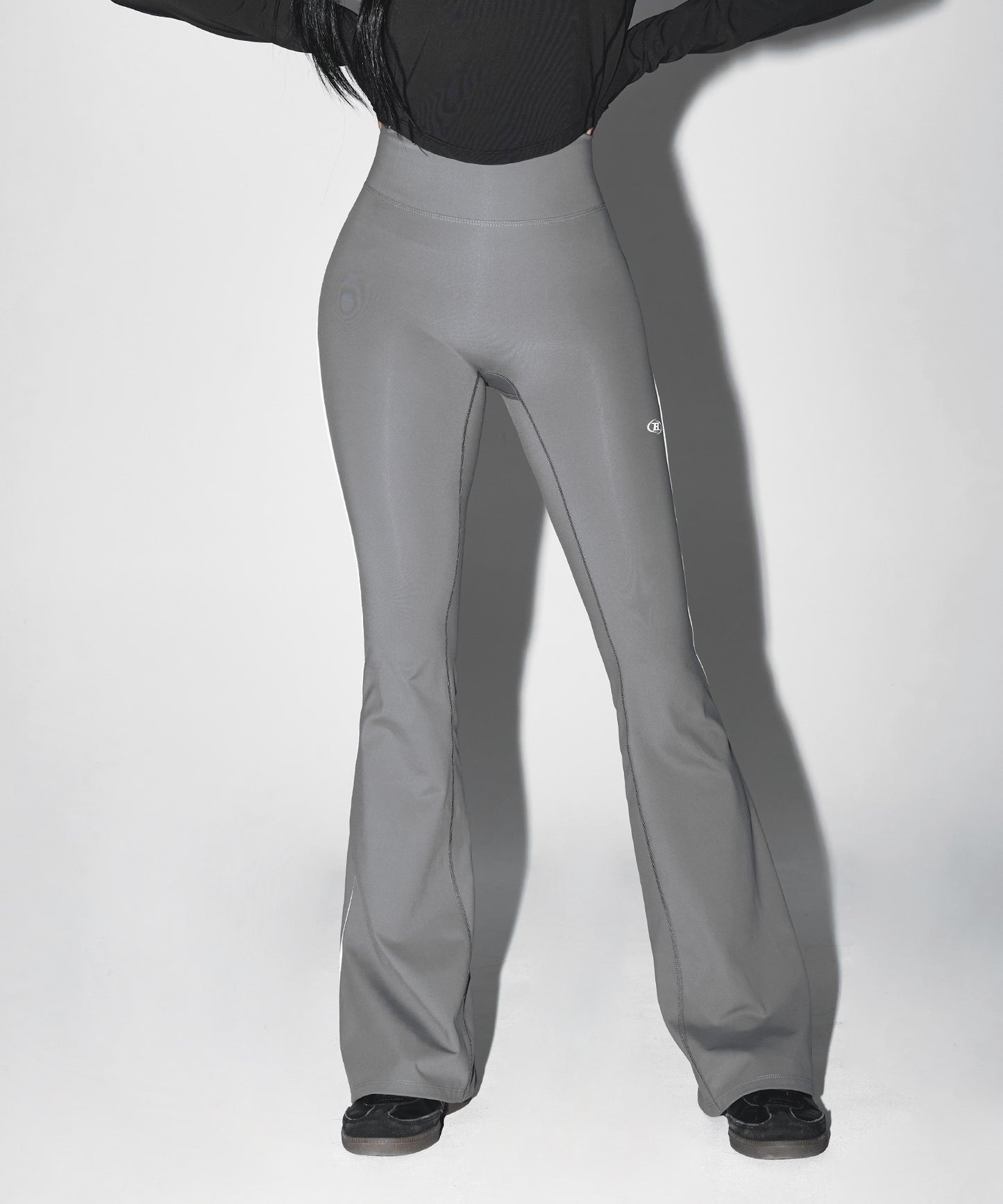 W PIPING FLEECE BOOTS CUT LEGGINGS [CHARCOAL]