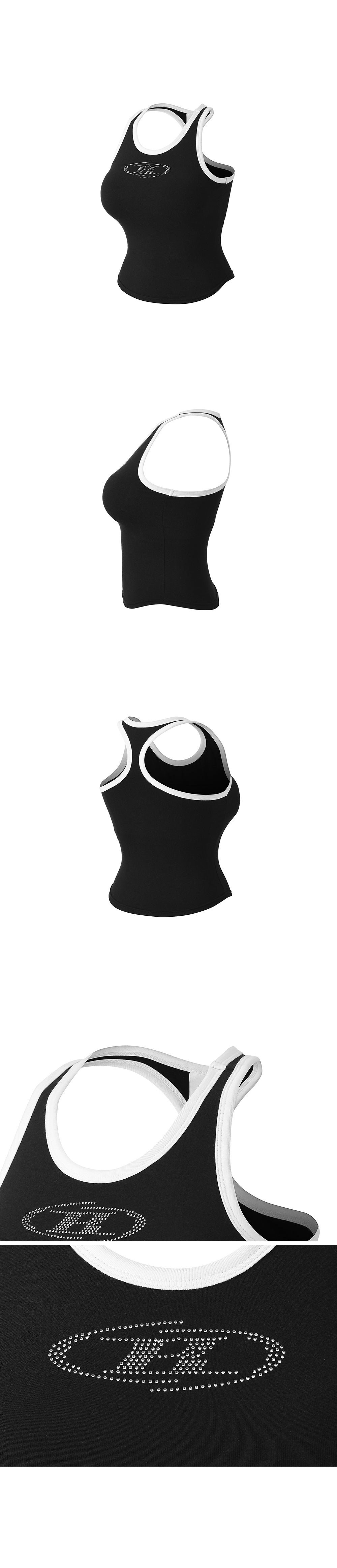 IN STOCK* W SPARKLING B RACER BACK TOP [BLACK]