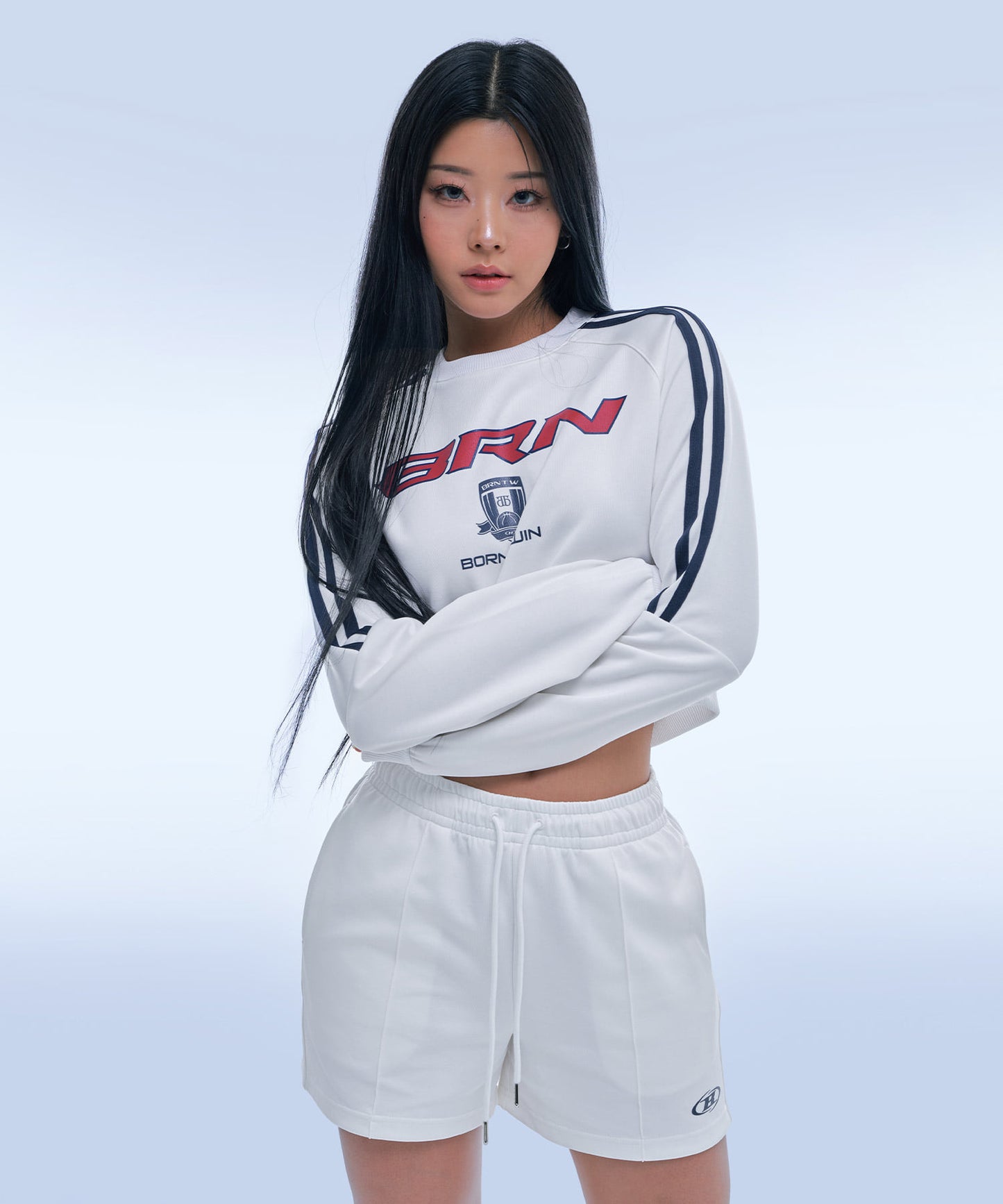 TRACK LINE PIN TUCK JERSEY SHORTS [IVORY]