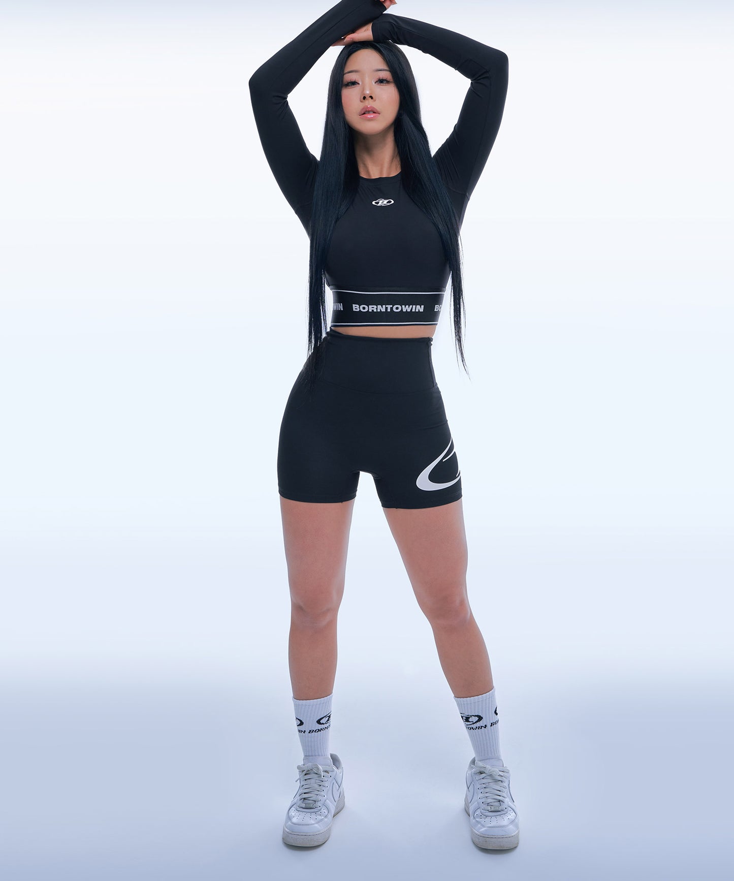 WIDE BAND CROP LONGSLEEVE [BLACK]