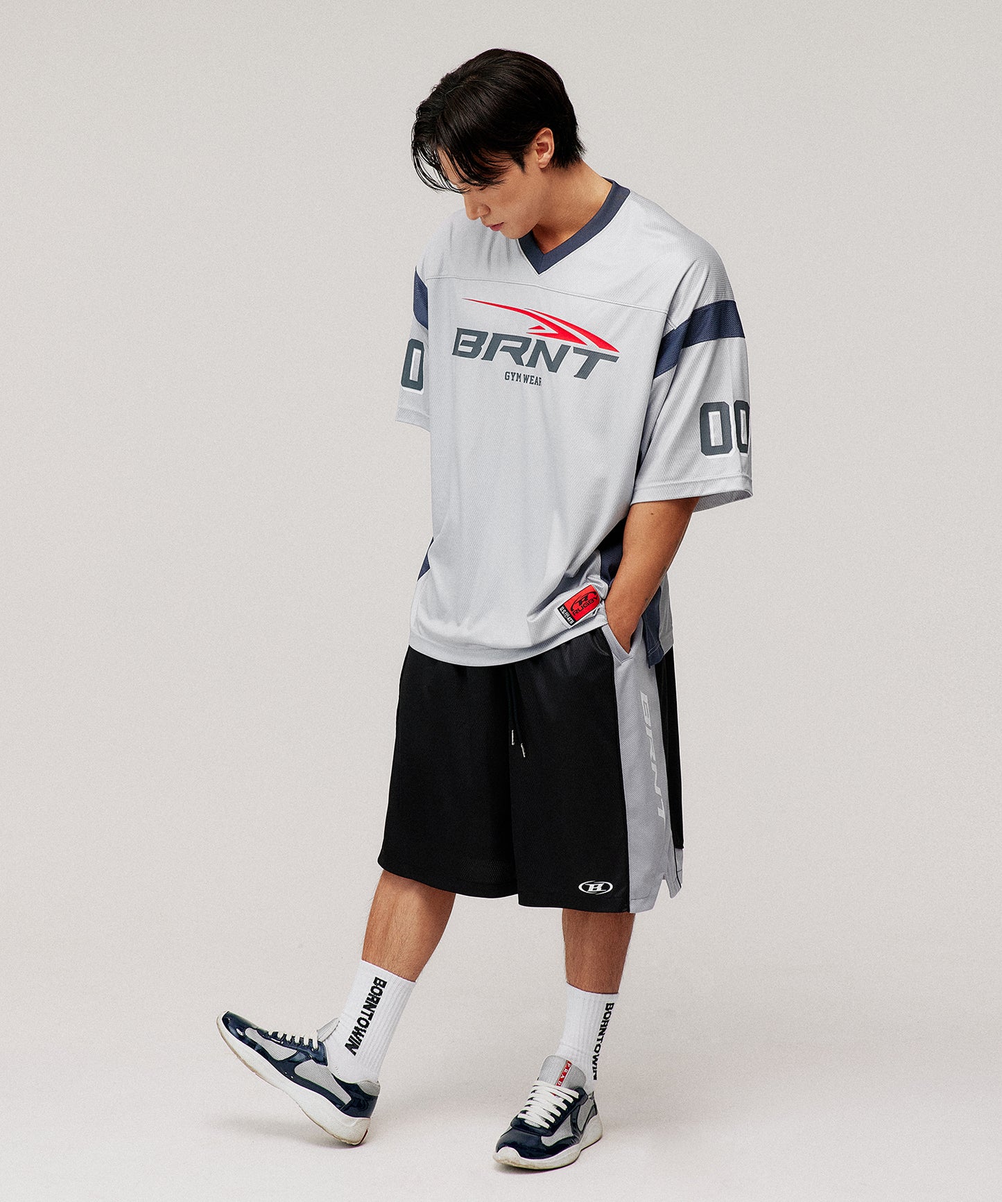 [4/7 Sale] MESH FOOTBAL JERSEY T-SHIRTS [SILVER]