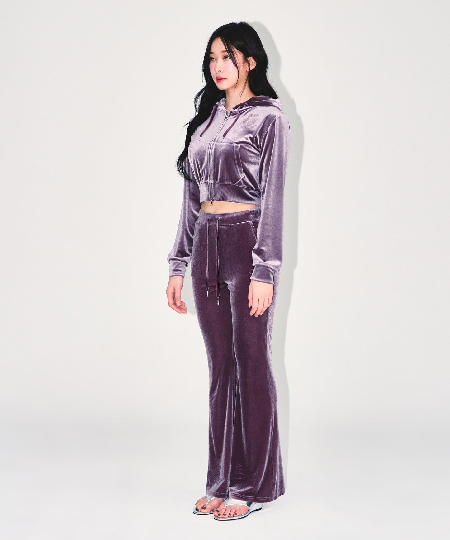 W DOUBLE B VELVET BOOTS CUT PANTS [ASH PURPLE]