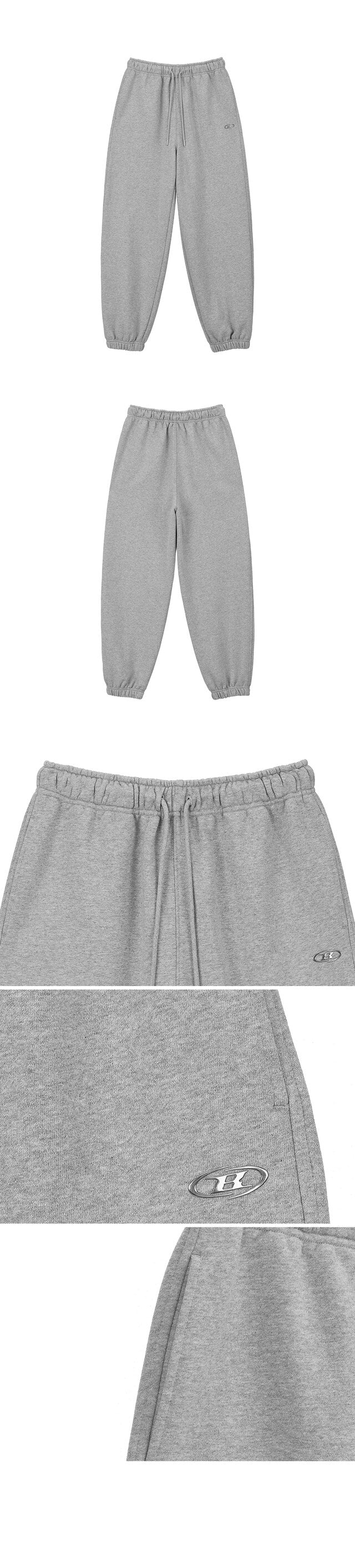 W SEMI WIDE SWEAT JOGGER PANTS [MELANGE GREY]