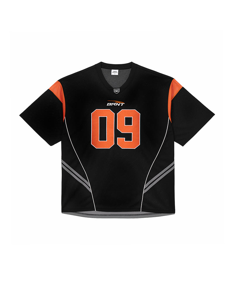 09 APPLIQUE RUGBY JERSEY T-SHIRTS [BLACK]