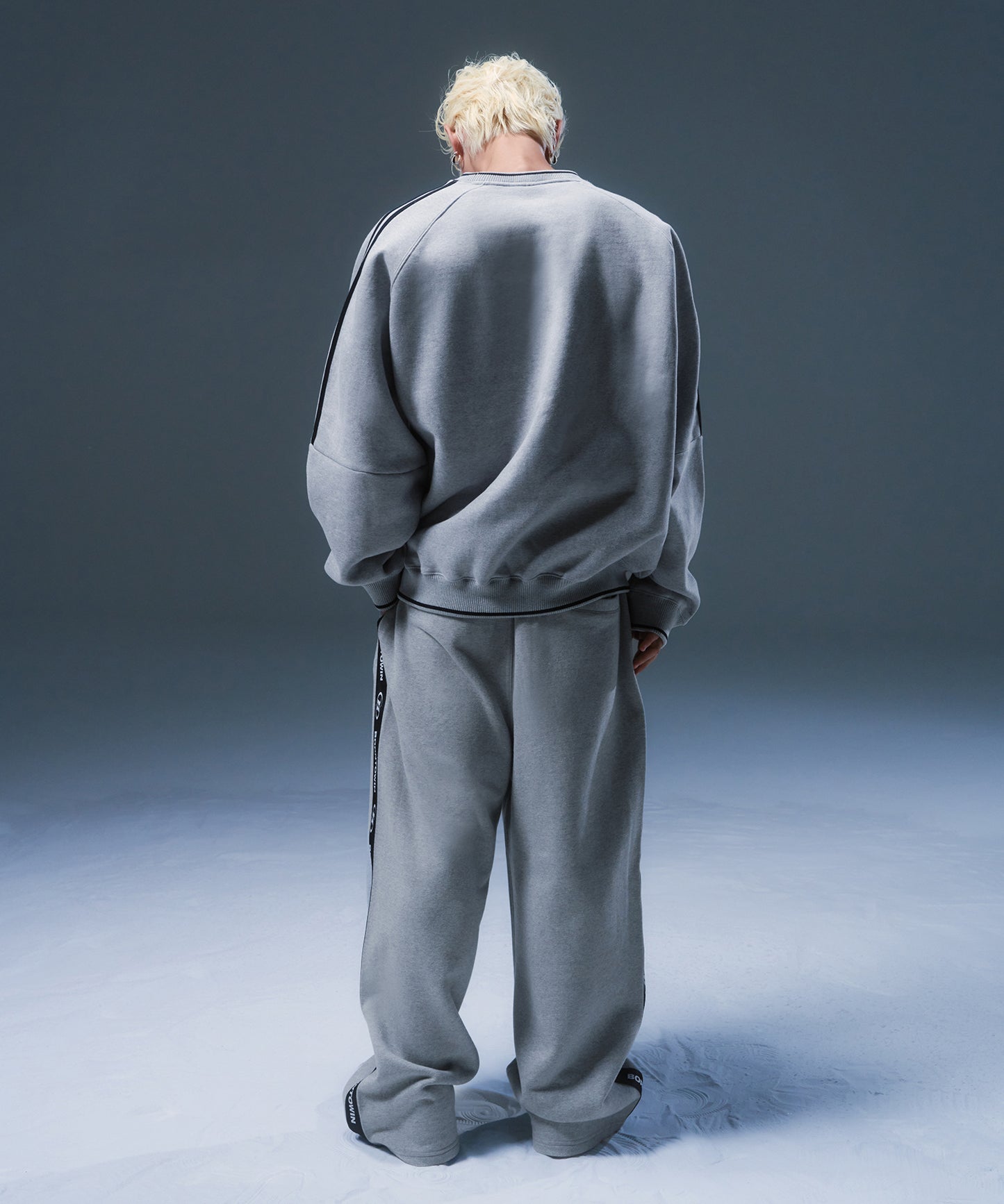 FLEECE BRNTW TRACK LINE SWEATSHIRTS [MELANGE GREY]