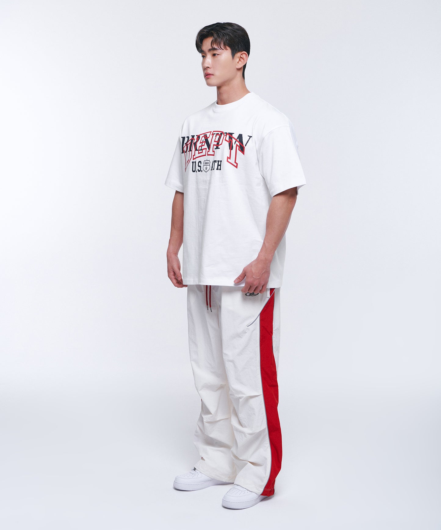 DEPT BACK CUTTING SEMI OVER FIT T-SHIRTS [WHITE]