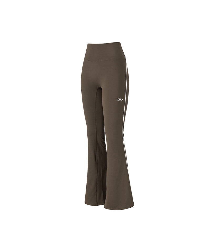 W PIPING FLEECE BOOTS CUT LEGGINGS [BROWN]