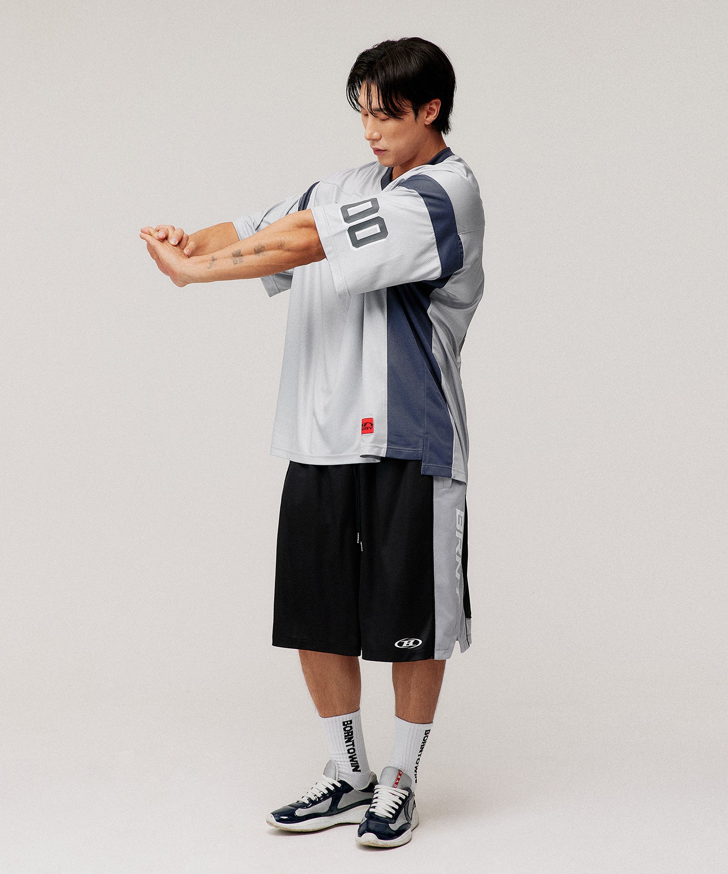 [4/7 Sale] MESH FOOTBALL JERSEY BERMUDA PANTS [BLACK]