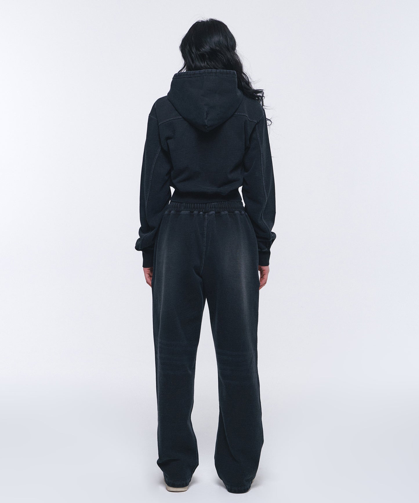 DENIM LIKE SWEAT PANTS [BLACK DENIM]