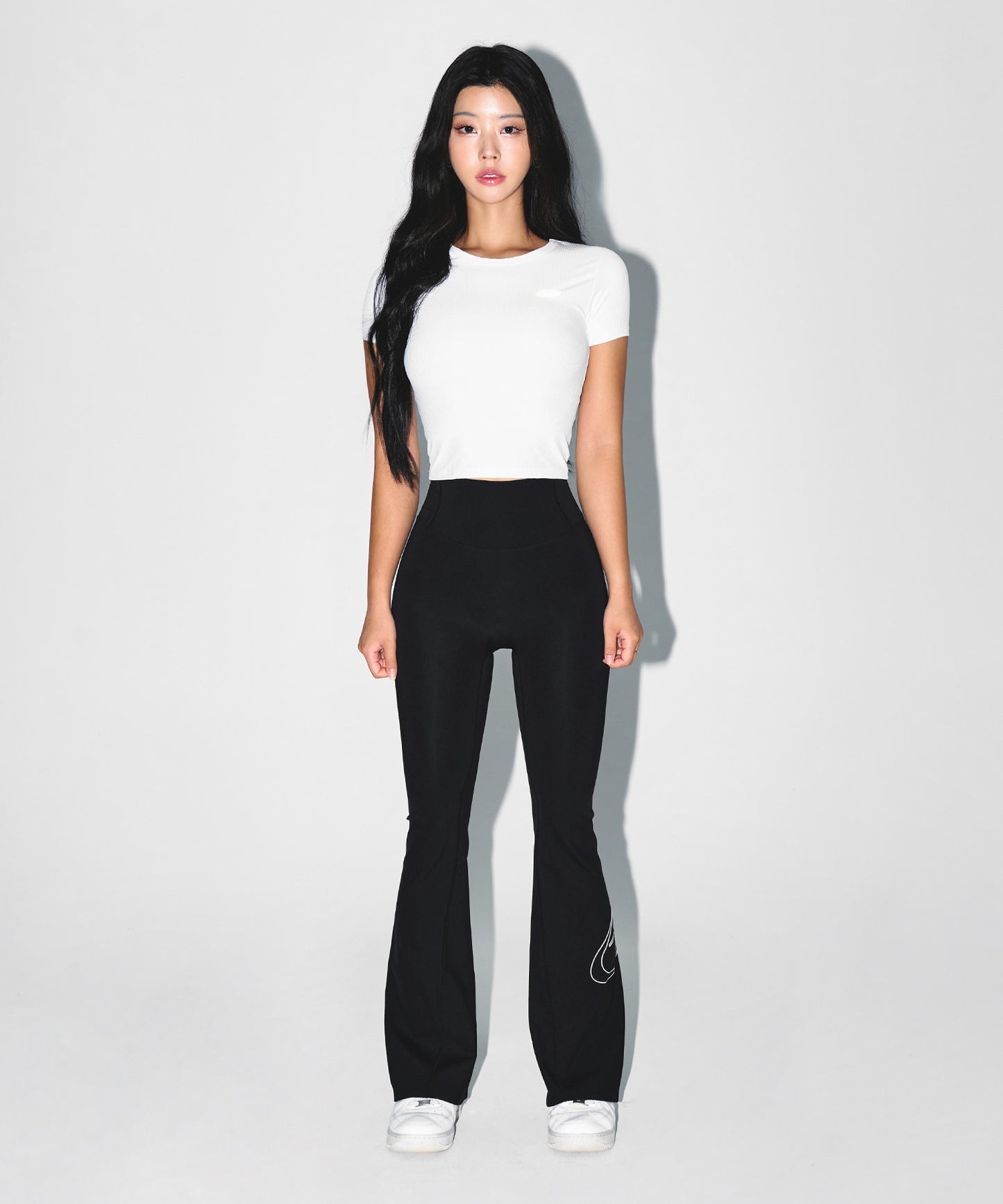 W STROKE B FLEECE BOOTS CUT LEGGINGS [BLACK]