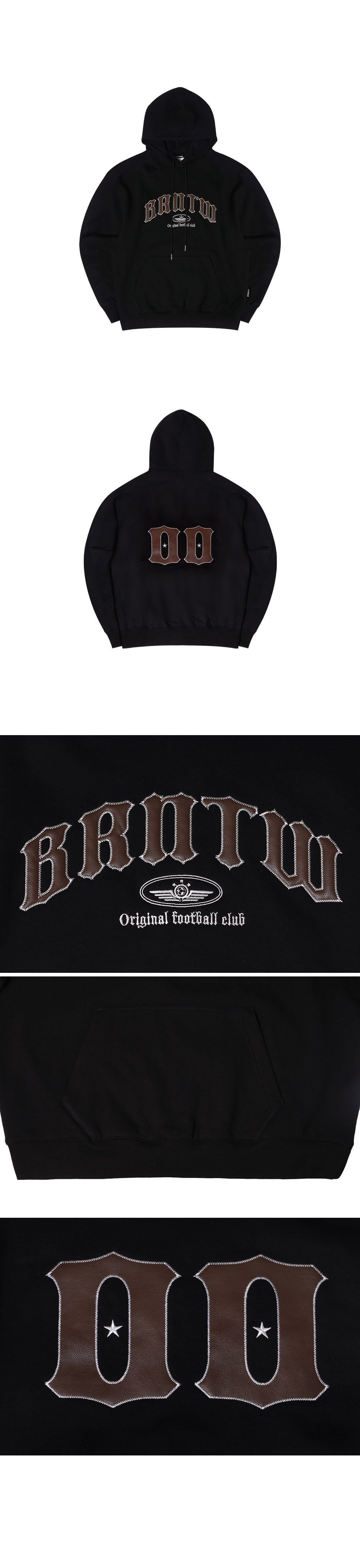 FLEECE BRNTW FOOTBALL CLUB OVER FIT HOODIE [BLACK]