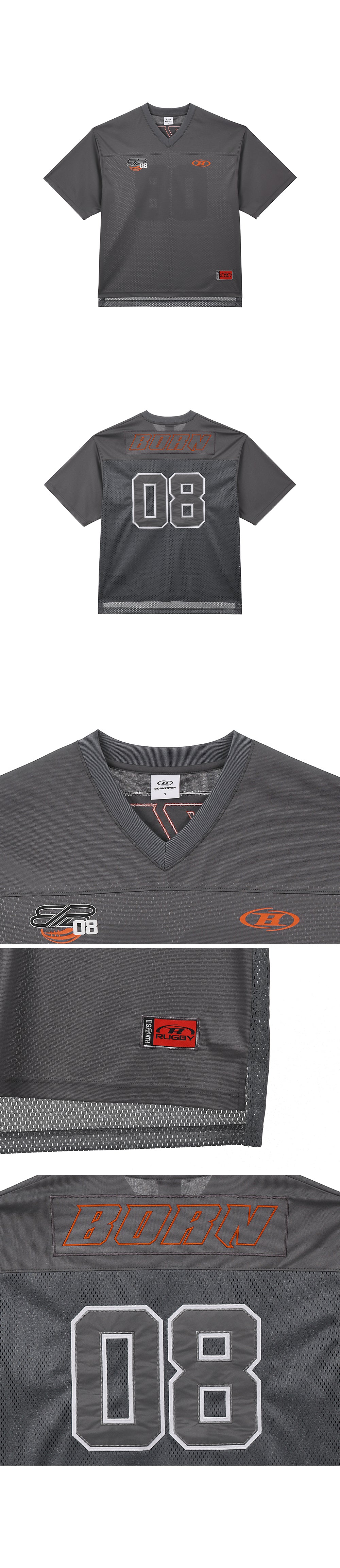 08 RUGBY JERSEY T-SHIRTS [CHARCOAL]