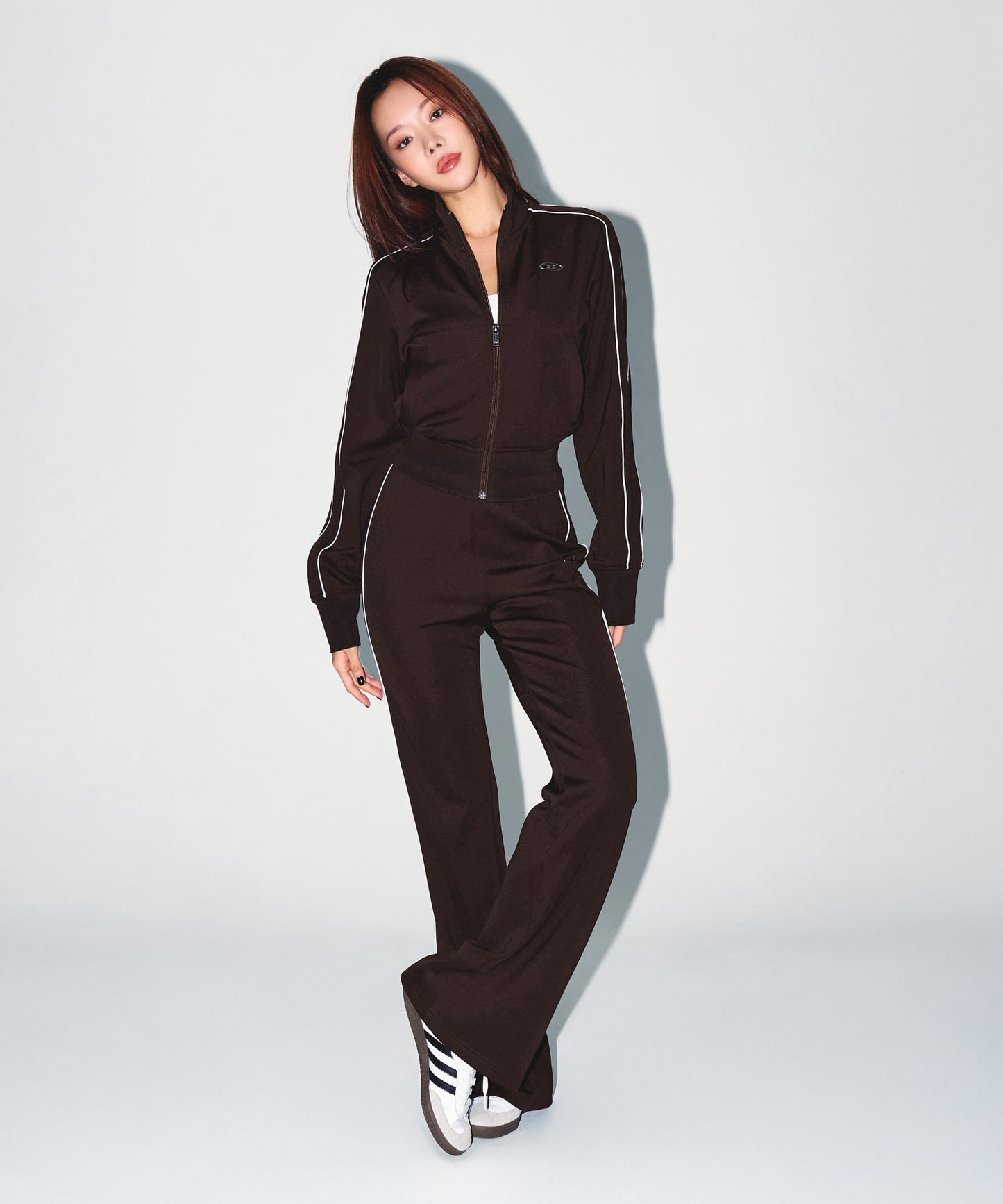 W PIPING LINE BOOTS CUT PANTS [BROWN]