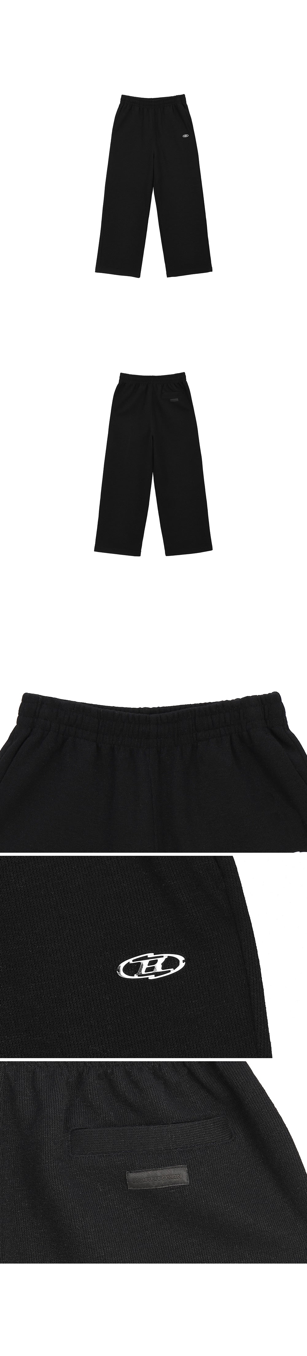 KNIT LIKE WIDE PANTS [BLACK]