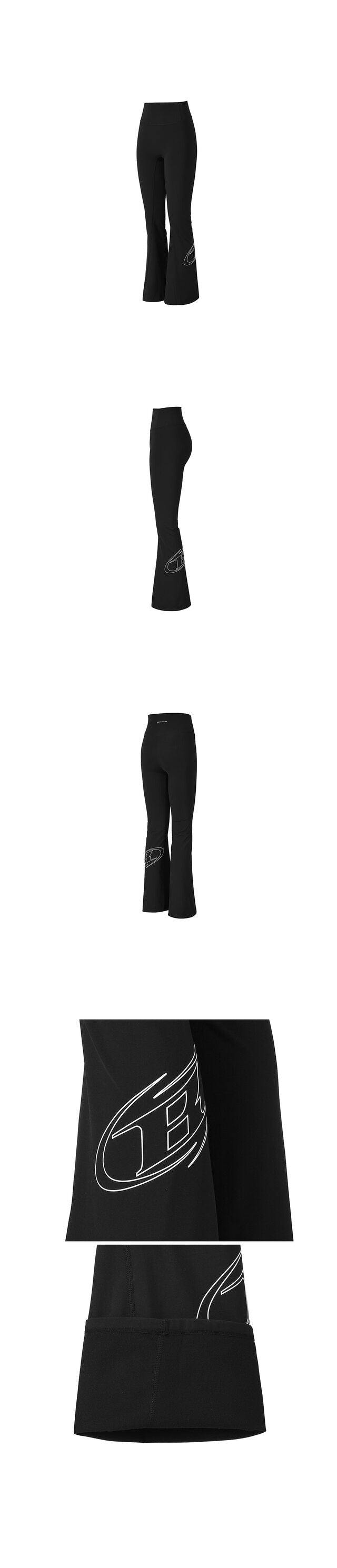 W STROKE B FLEECE BOOTS CUT LEGGINGS [BLACK]