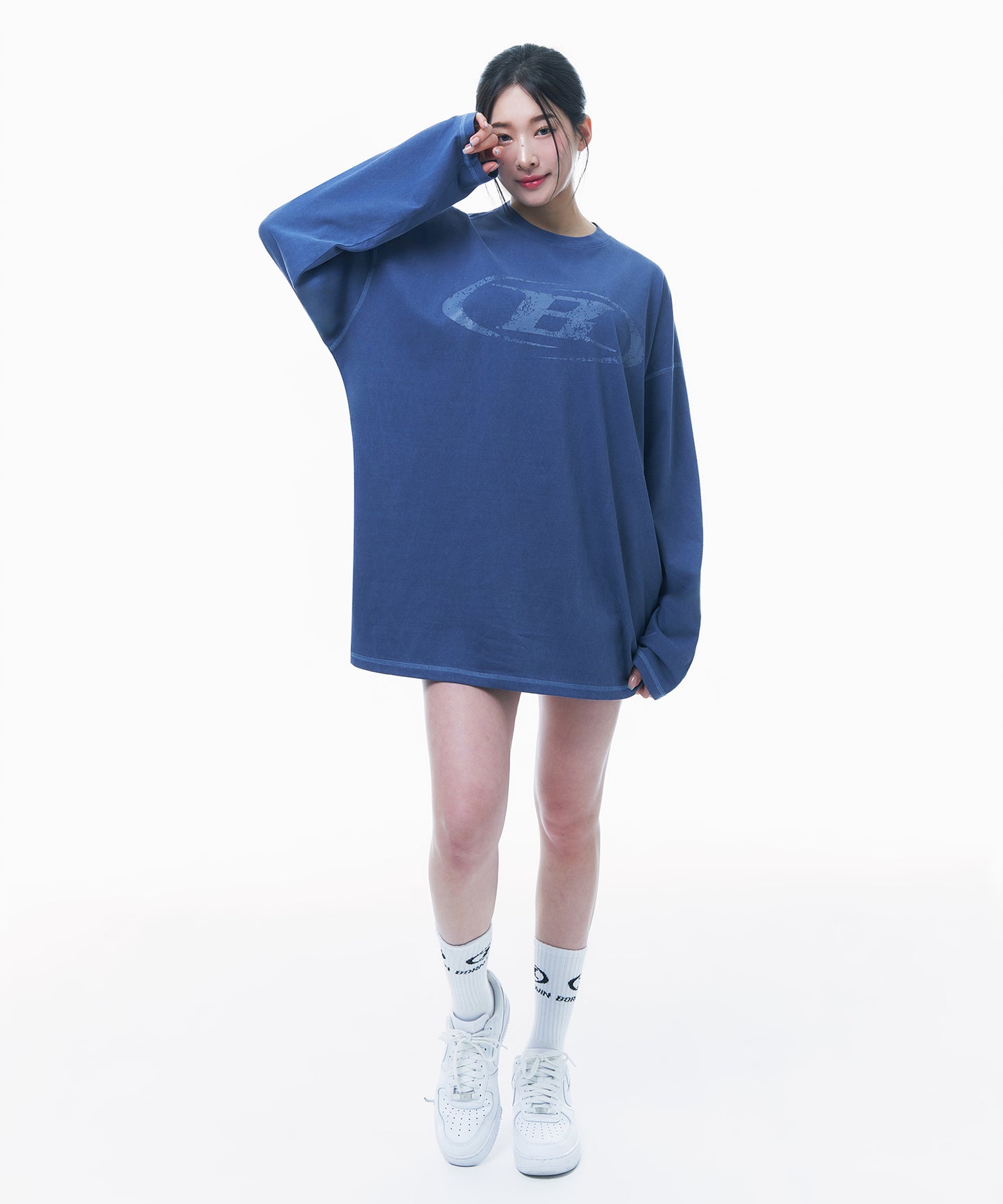 CRACK B PIGMENT LONGSLEEVE [BLUE]