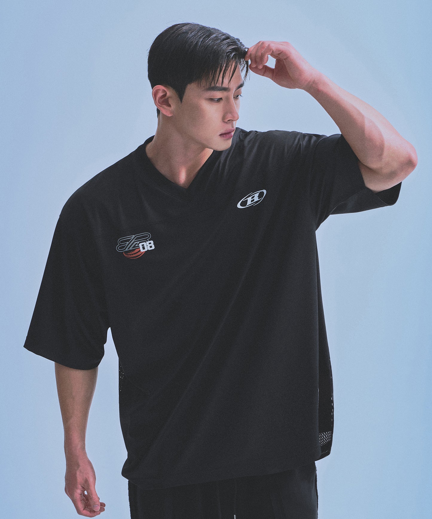 08 RUGBY JERSEY T-SHIRTS [BLACK]