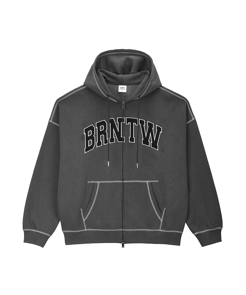 [12/16 Delivery] PIGMENT DYEING HOODIE ZIP-UP [CHARCOAL]