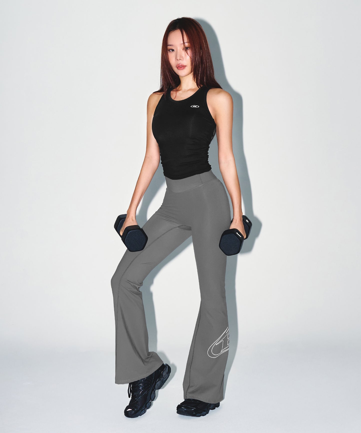 W BRN RACER BACK SLEEVELESS [BLACK]