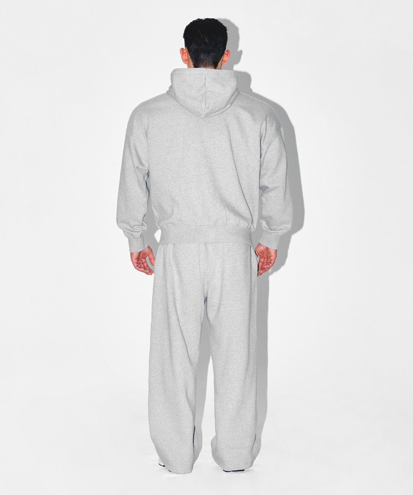 CHROME B FLEECE HOODIE ZIP-UP [MELANGE GREY]