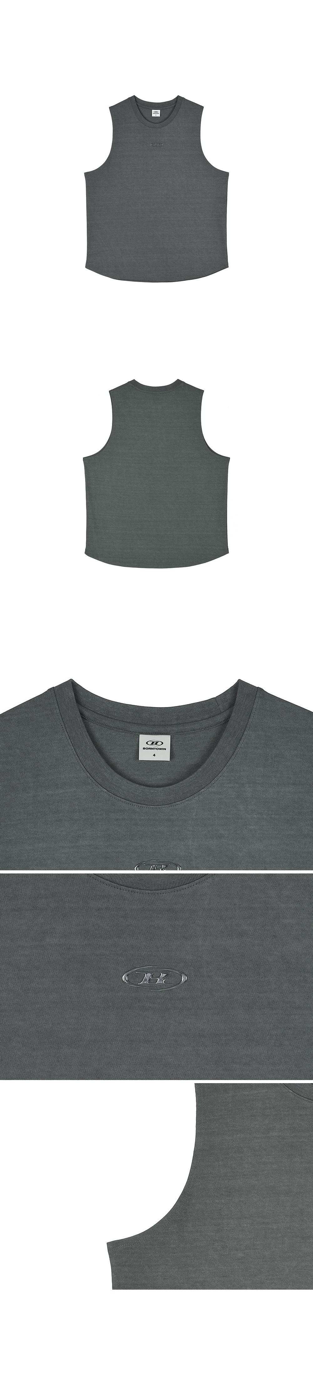 SILVER B PIGMENT DYING SLEEVELESS [ASHED GREEN]