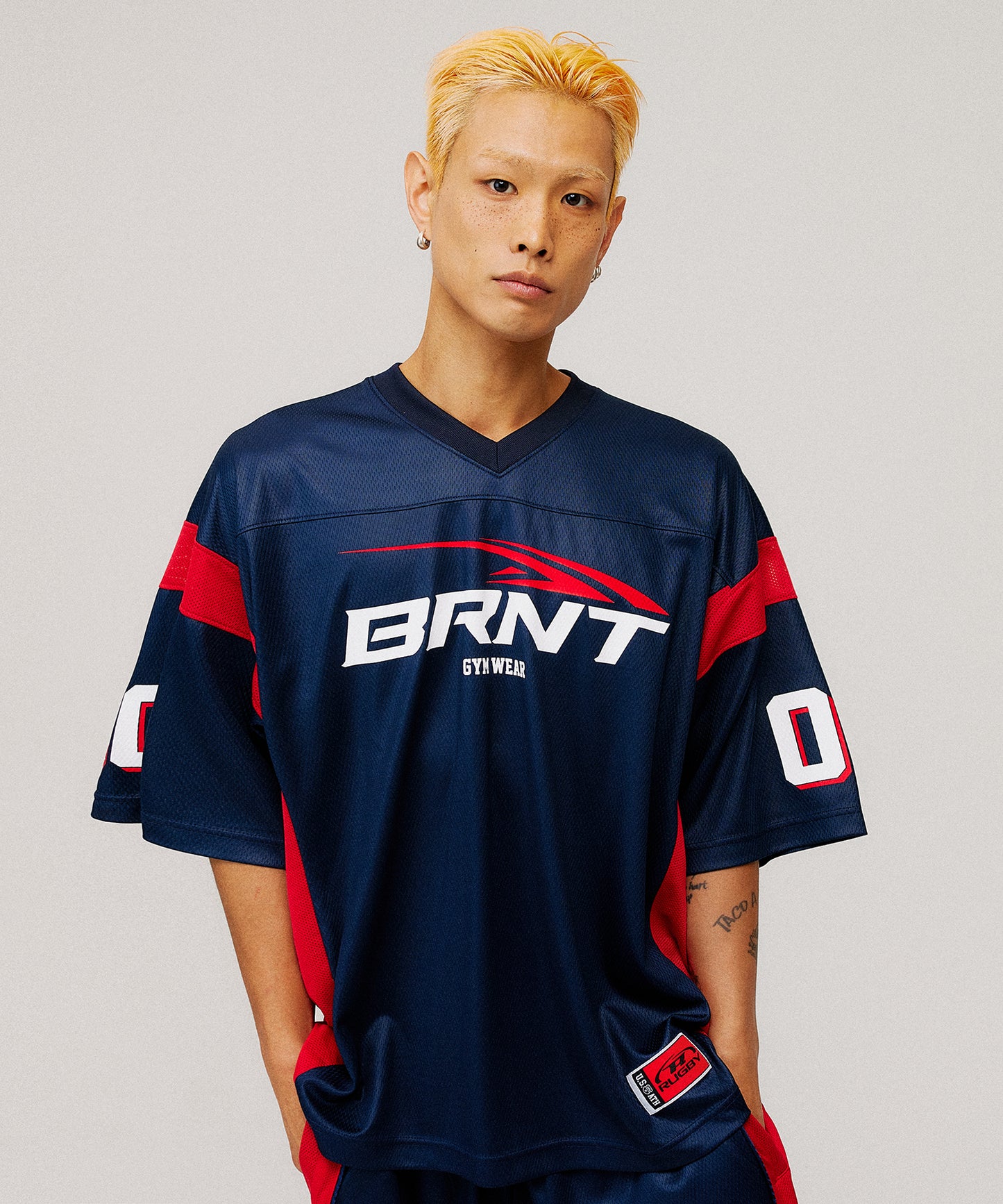 [4/7 Sale] MESH FOOTBAL JERSEY T-SHIRTS [NAVY]