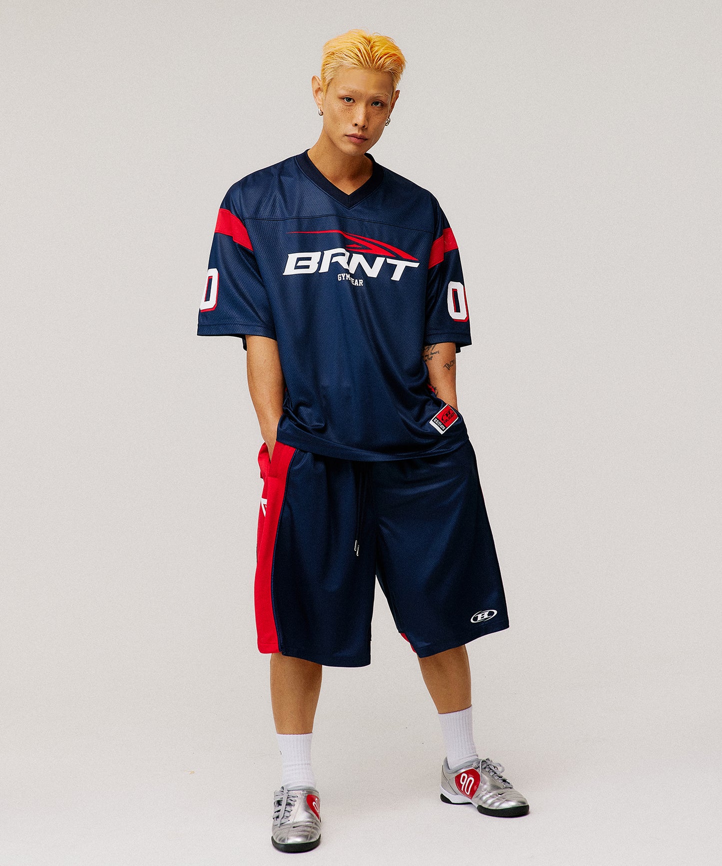 [4/7 Sale] MESH FOOTBAL JERSEY T-SHIRTS [NAVY]
