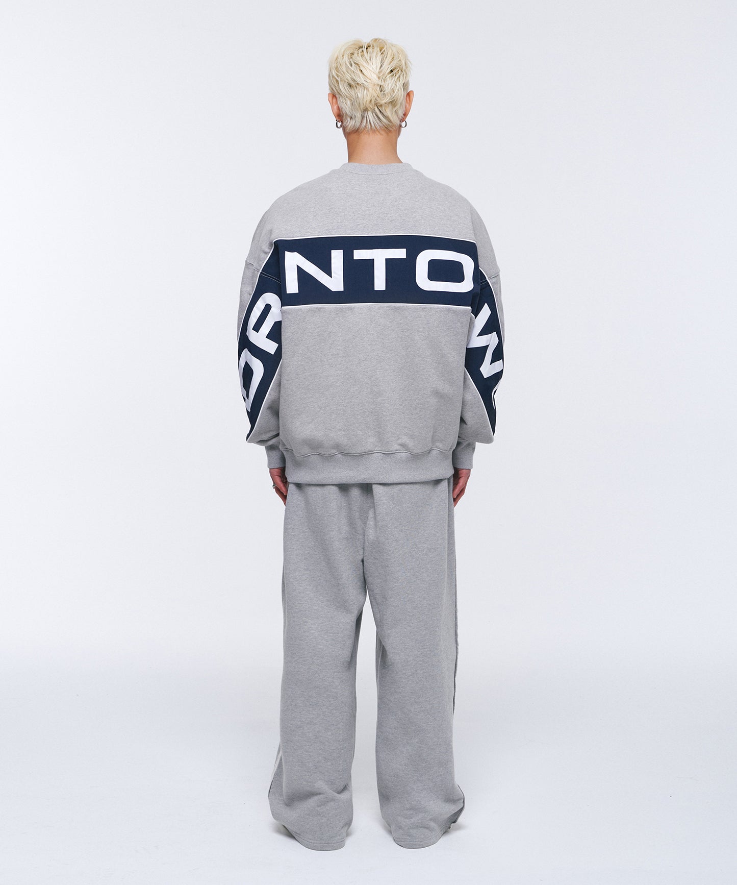NYLON MIX BOLD SWEATSHIRTS [GREY]