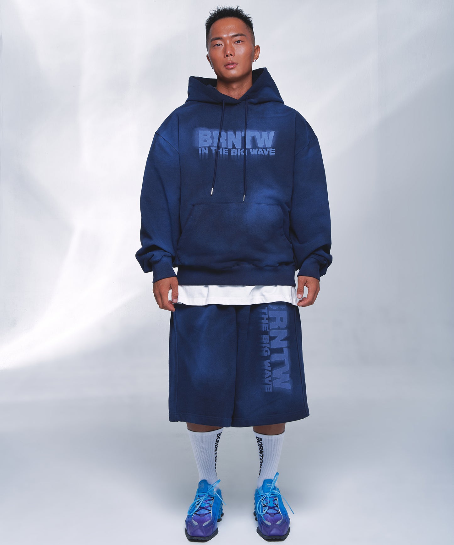 BRNTW SPRAY HOODIE [NAVY]