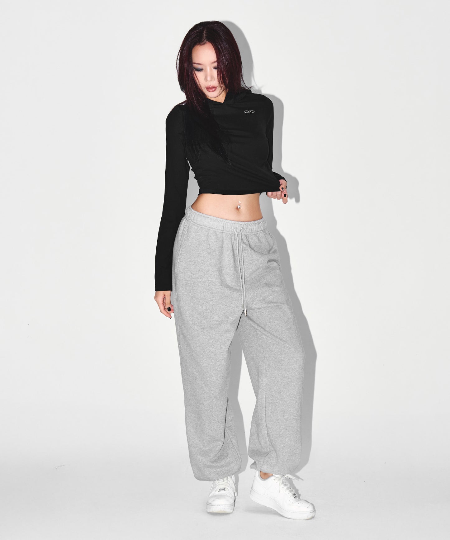 W SEMI WIDE SWEAT JOGGER PANTS [MELANGE GREY]
