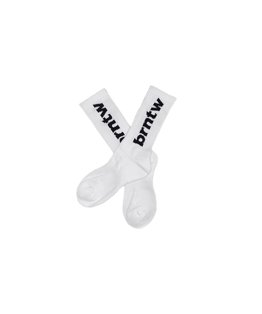 BRNTW LOGO SOCKS [WHITE]