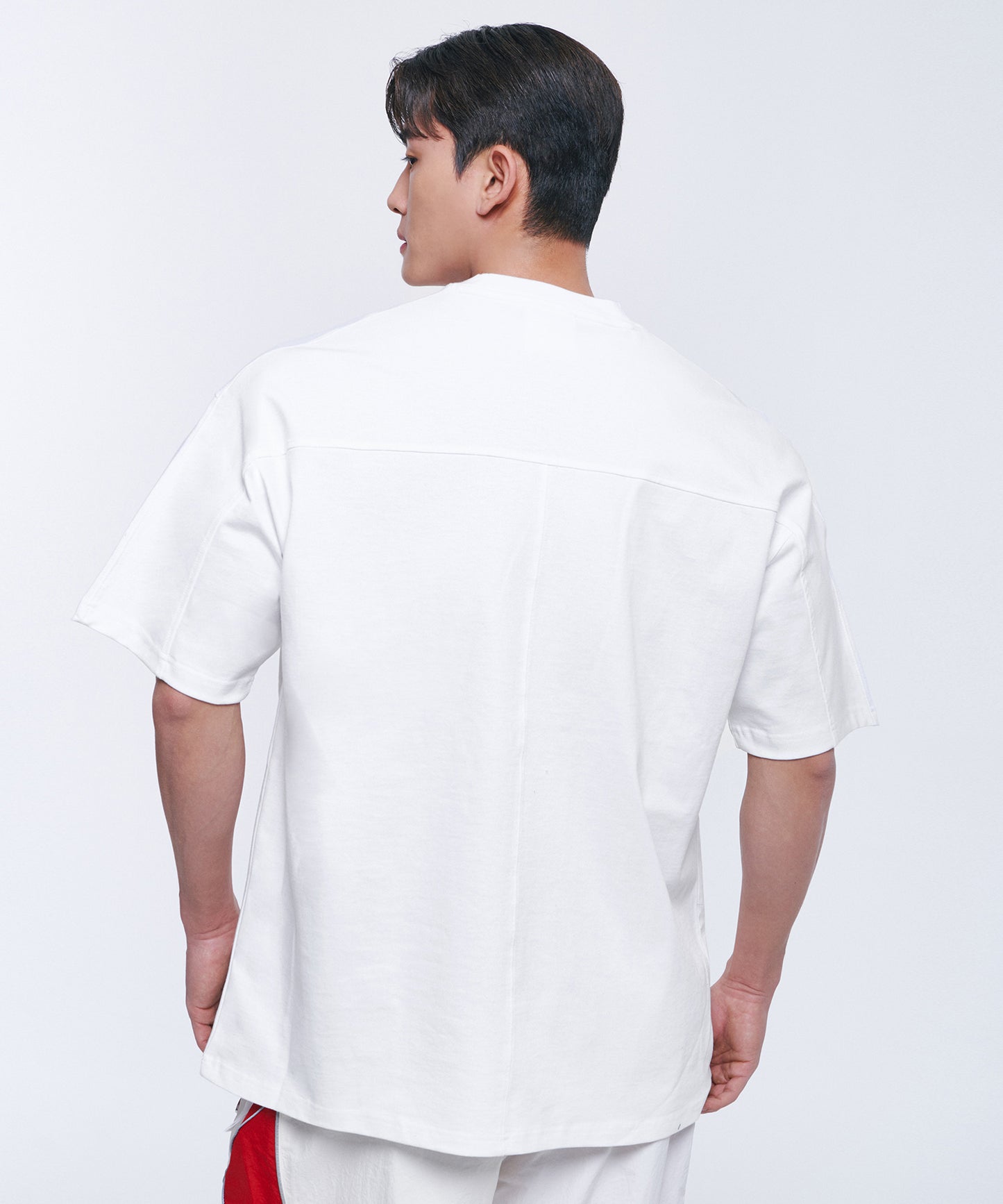 DEPT BACK CUTTING SEMI OVER FIT T-SHIRTS [WHITE]