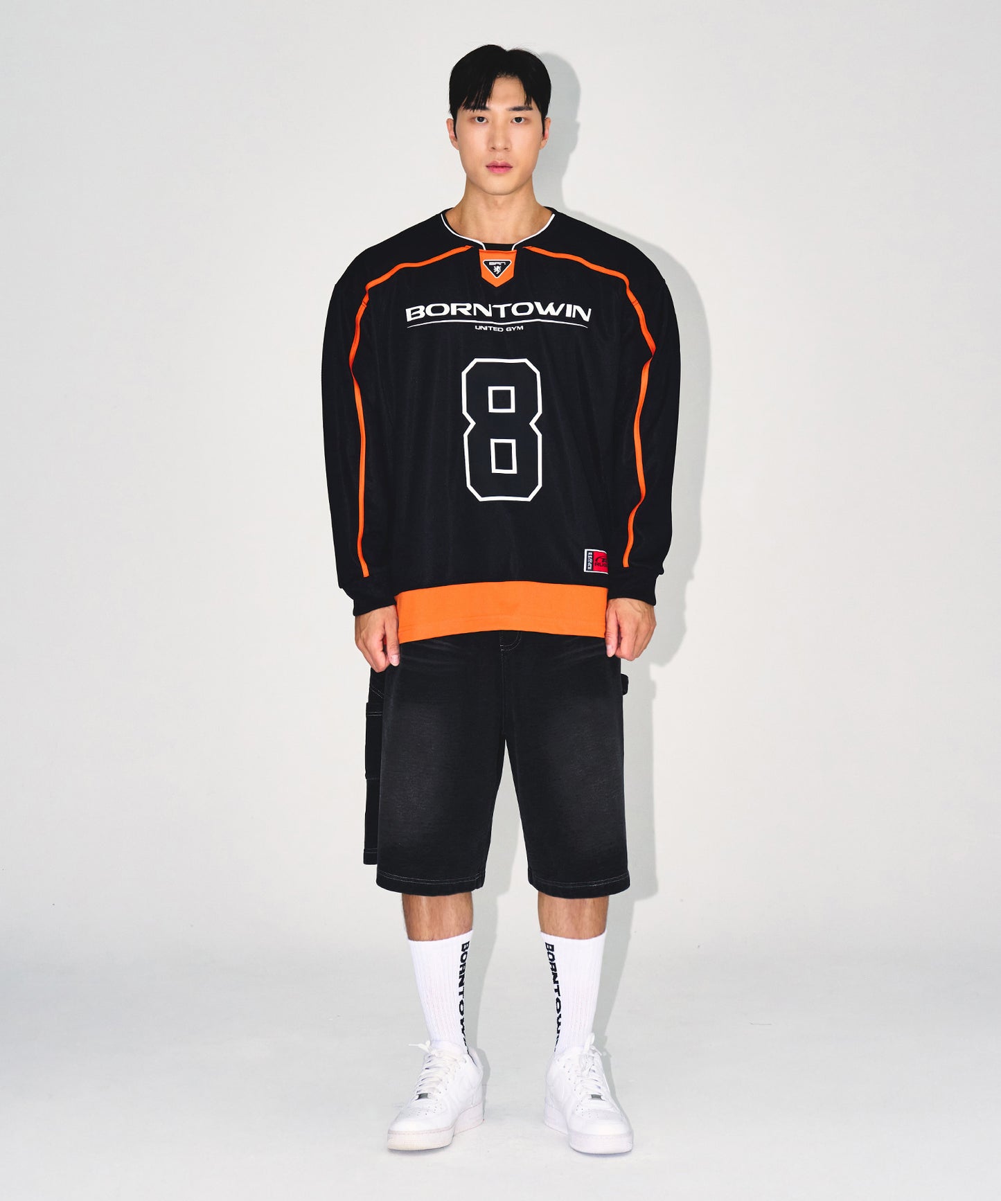 LINE TAPING RUGBY LONG SLEEVE [BLACK]