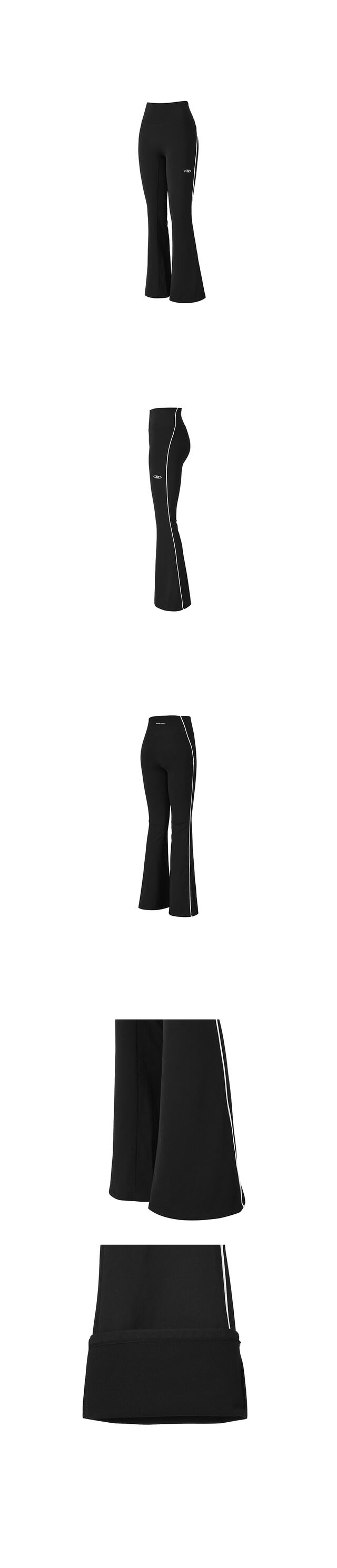 W PIPING FLEECE BOOTS CUT LEGGINGS [BLACK]