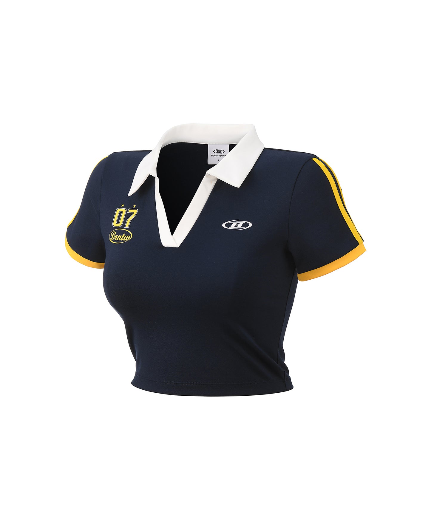 W BRNTW FOOTBALL CROP T-SHIRTS [NAVY]