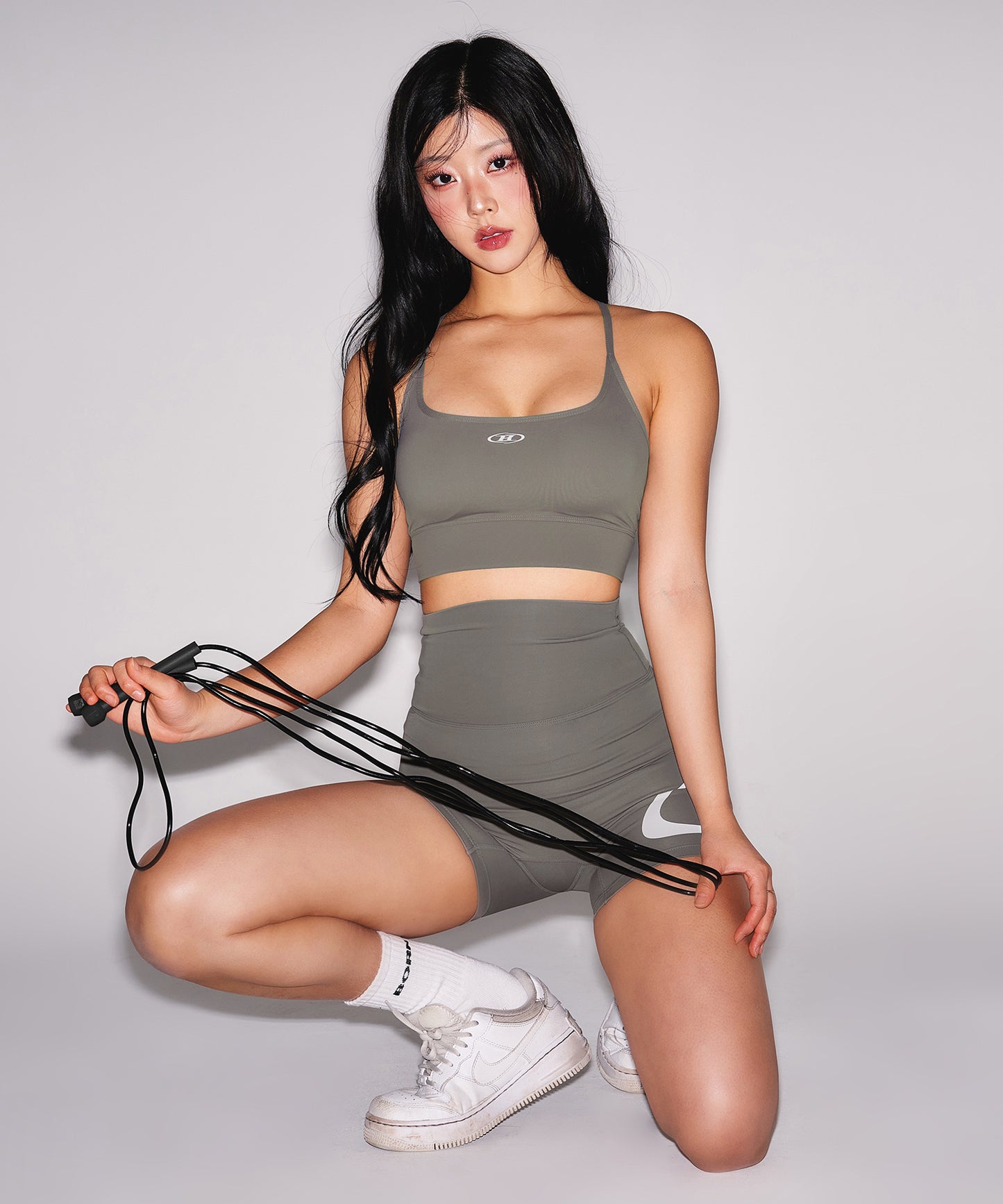 IN STOCK* W CROSS BACK BRA TOP [KHAKI]