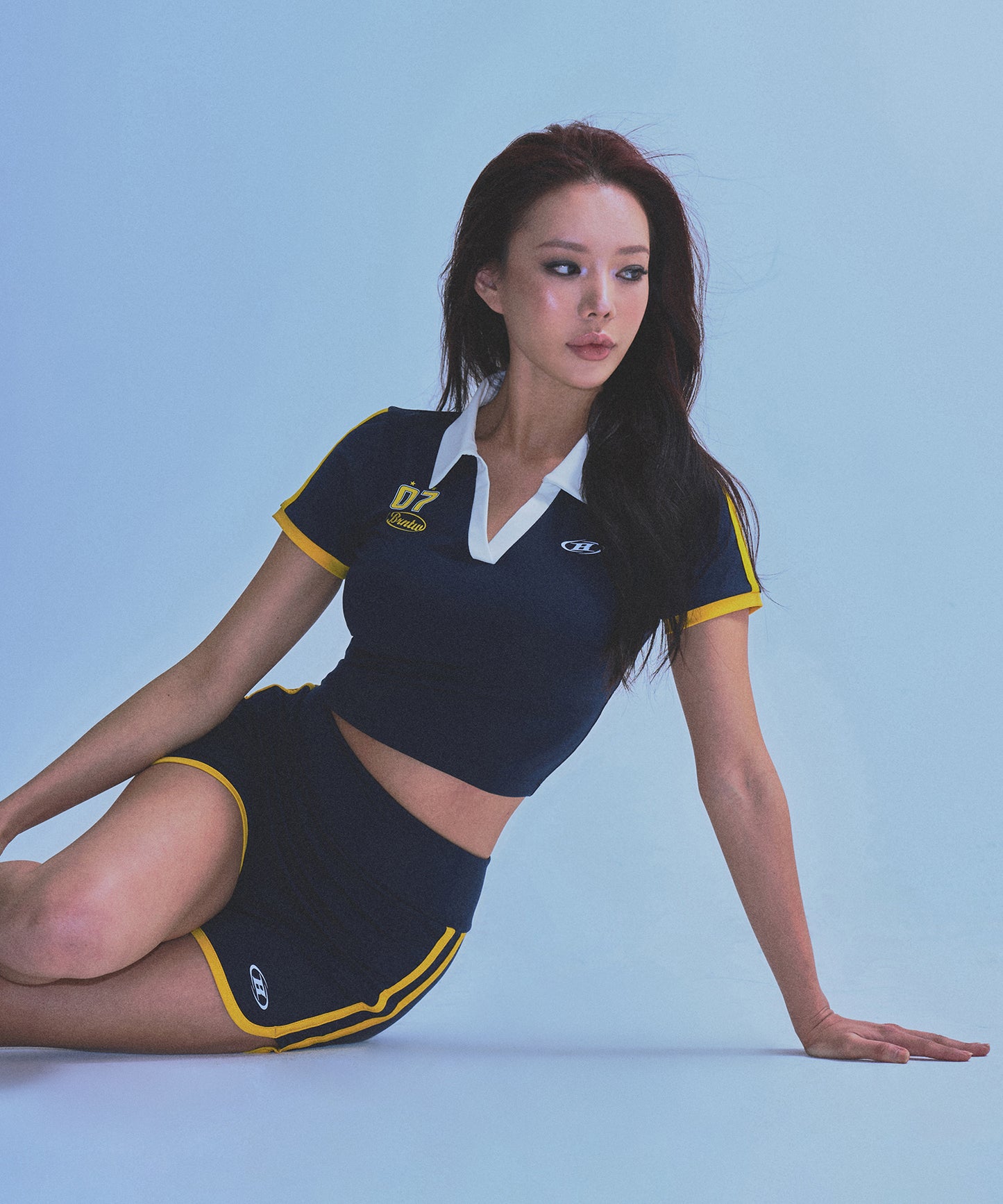 W BRNTW FOOTBALL CROP T-SHIRTS [NAVY]