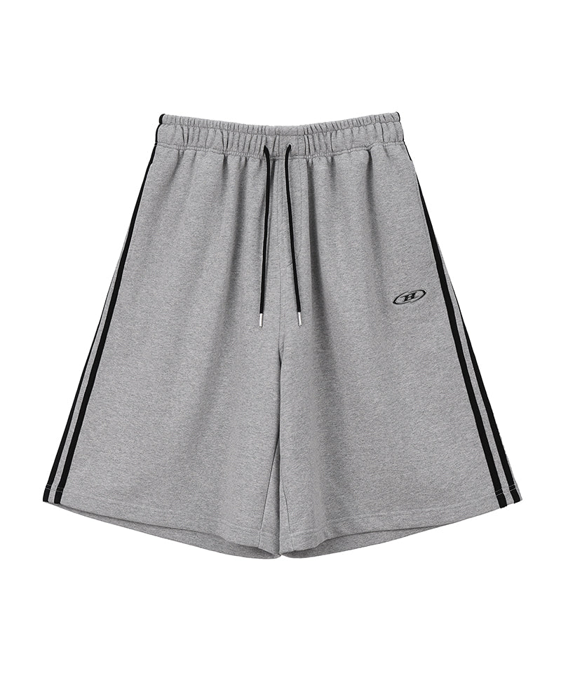 CHROME B TRACK LINE BERMUDA PANTS [MELANGE GREY]