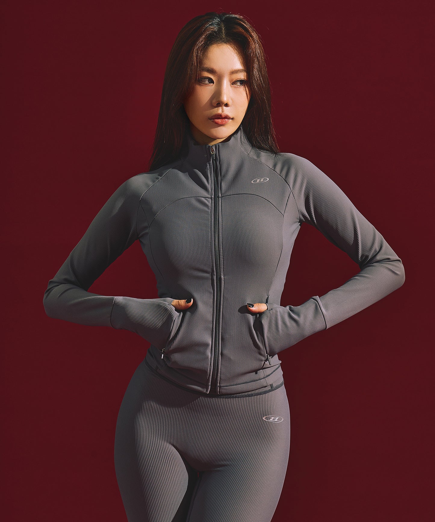 W B-FLEX FULL ZIP UP JACKET [CHARCOAL]