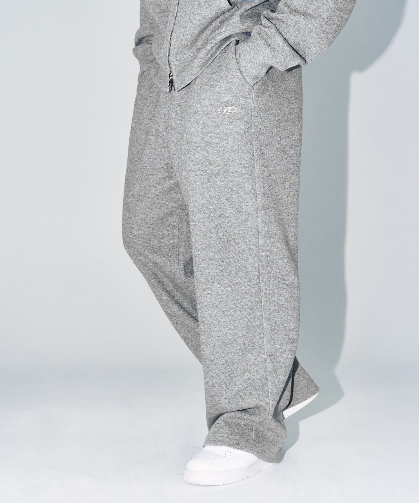 KNIT LIKE WIDE PANTS [MELANGE GREY]