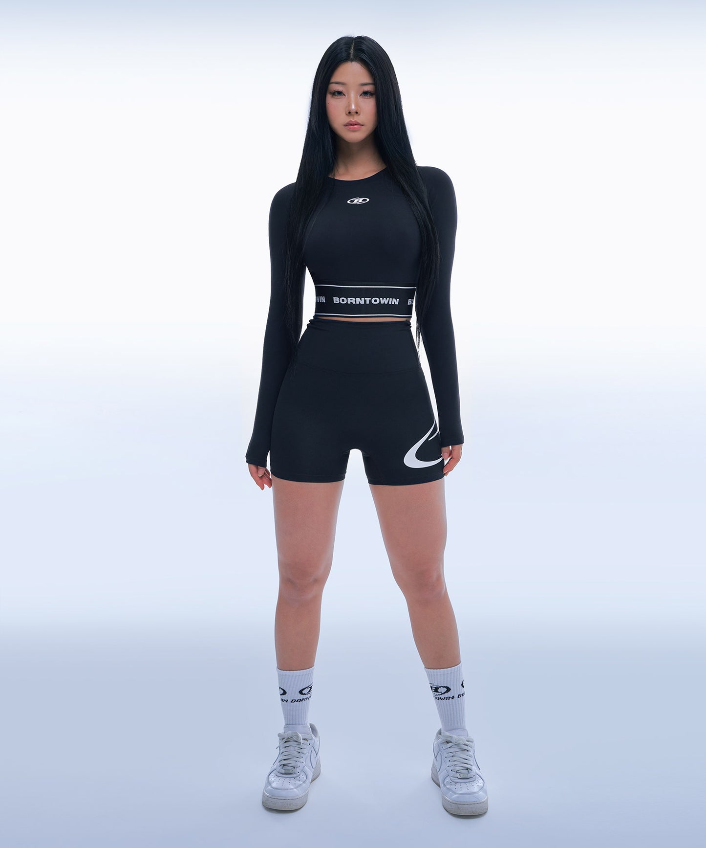 WIDE BAND CROP LONGSLEEVE [BLACK]