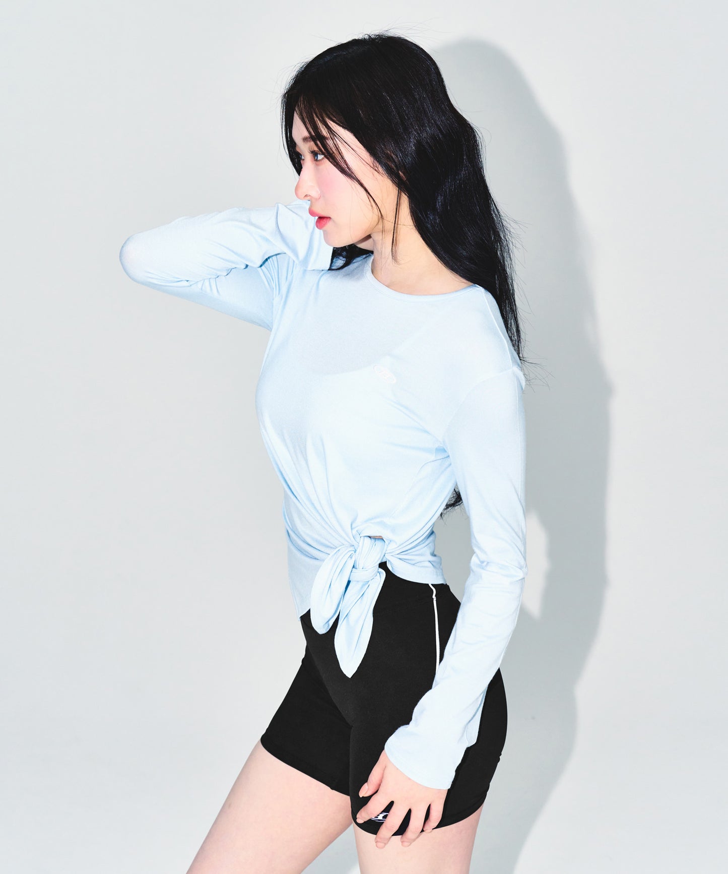 W MODAL TIE LONG SLEEVE [SKY BLUE]