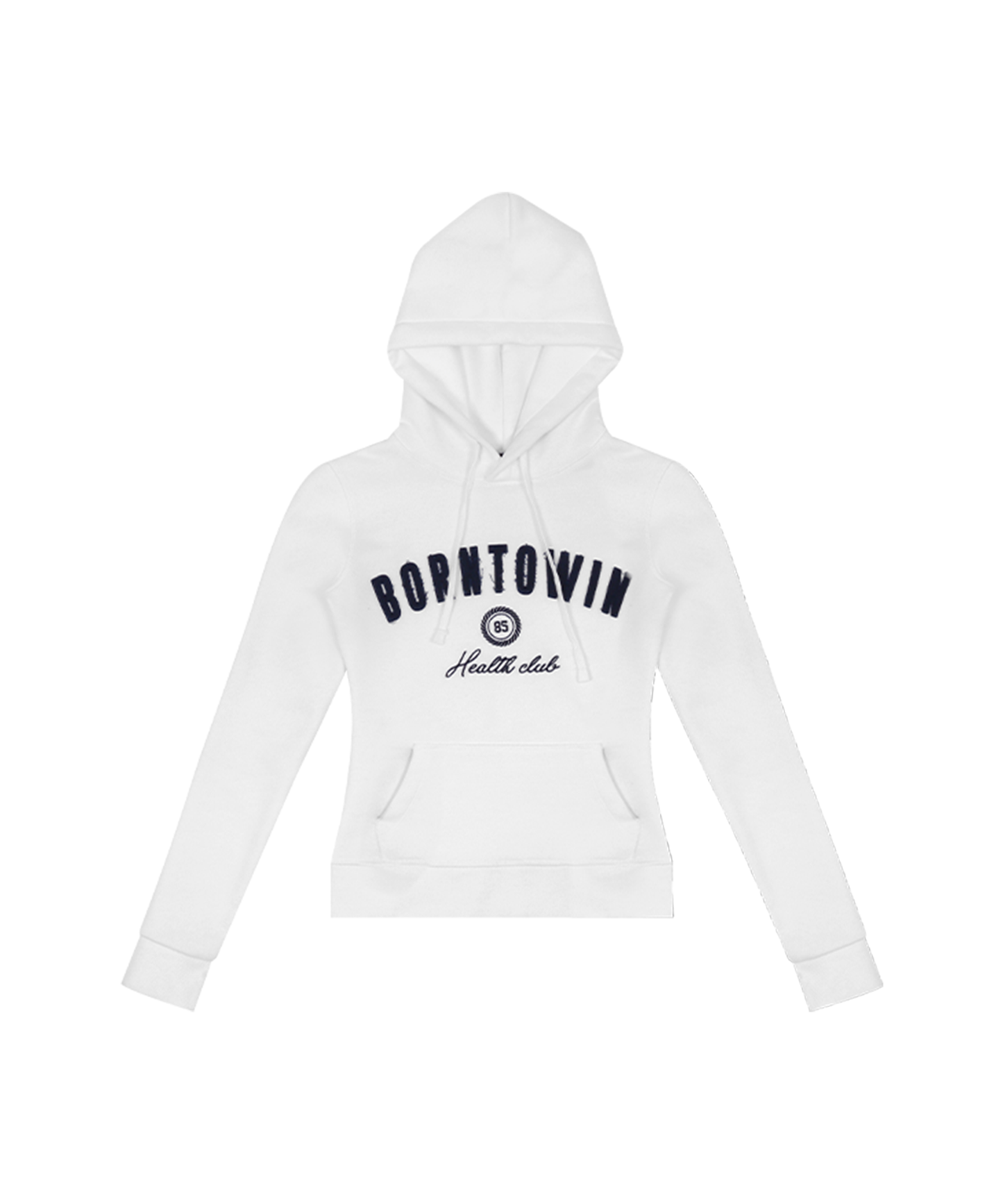 BORNTOWIN PATCH SLIM FIT HOODIE [WHITE]