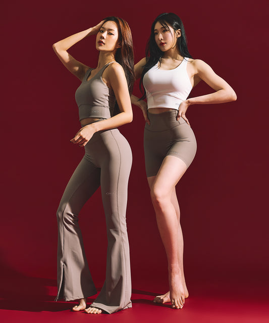 W B-FLEX BOOTS CUT LEGGINGS [BROWN]