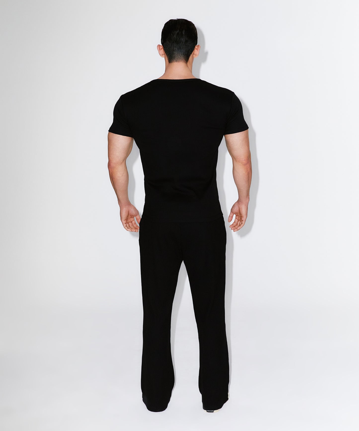 WINNER RIBBED MUSCLE FIT T-SHIRTS [BLACK]