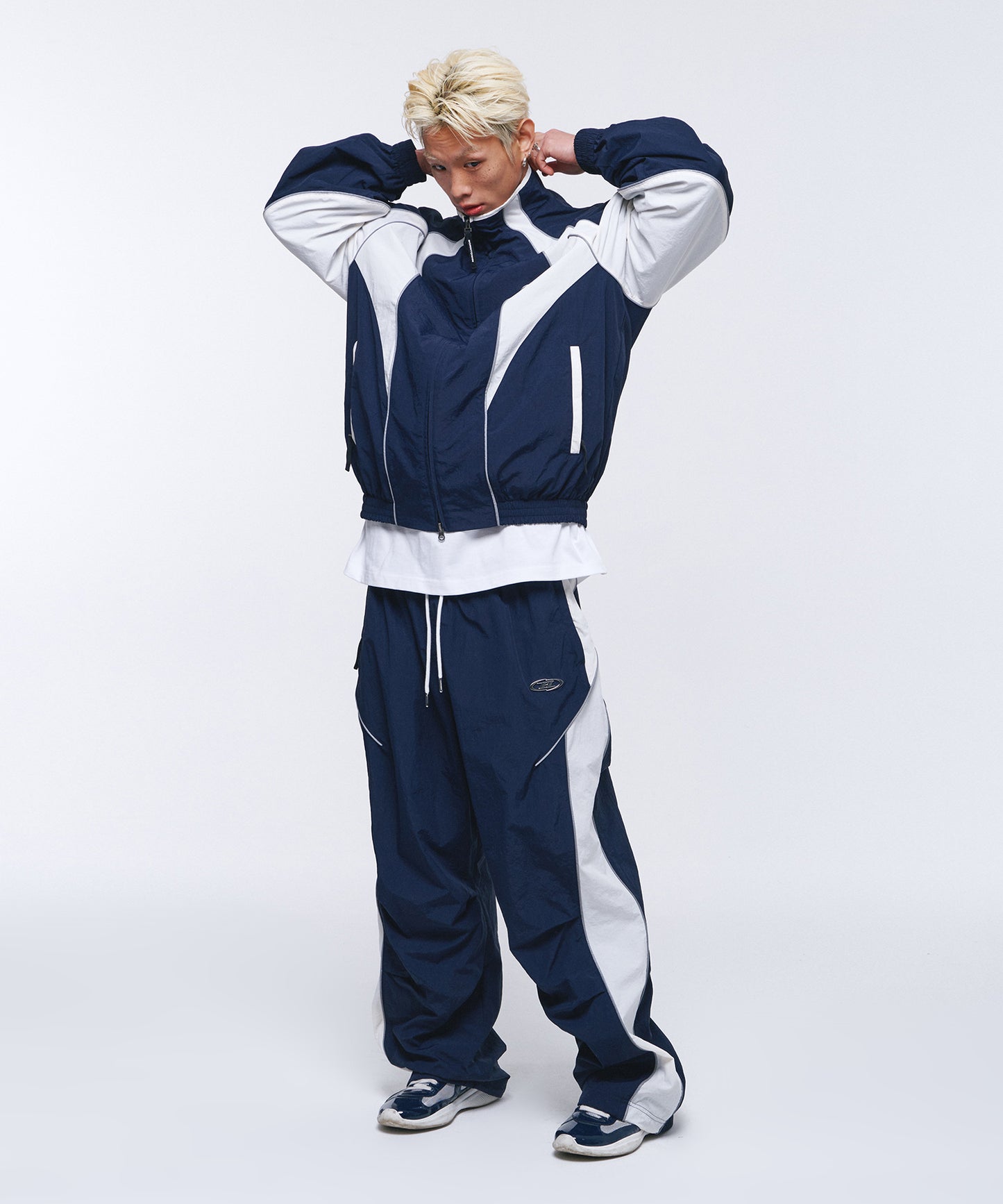 NYLON BLOCK JACKET [NAVY]