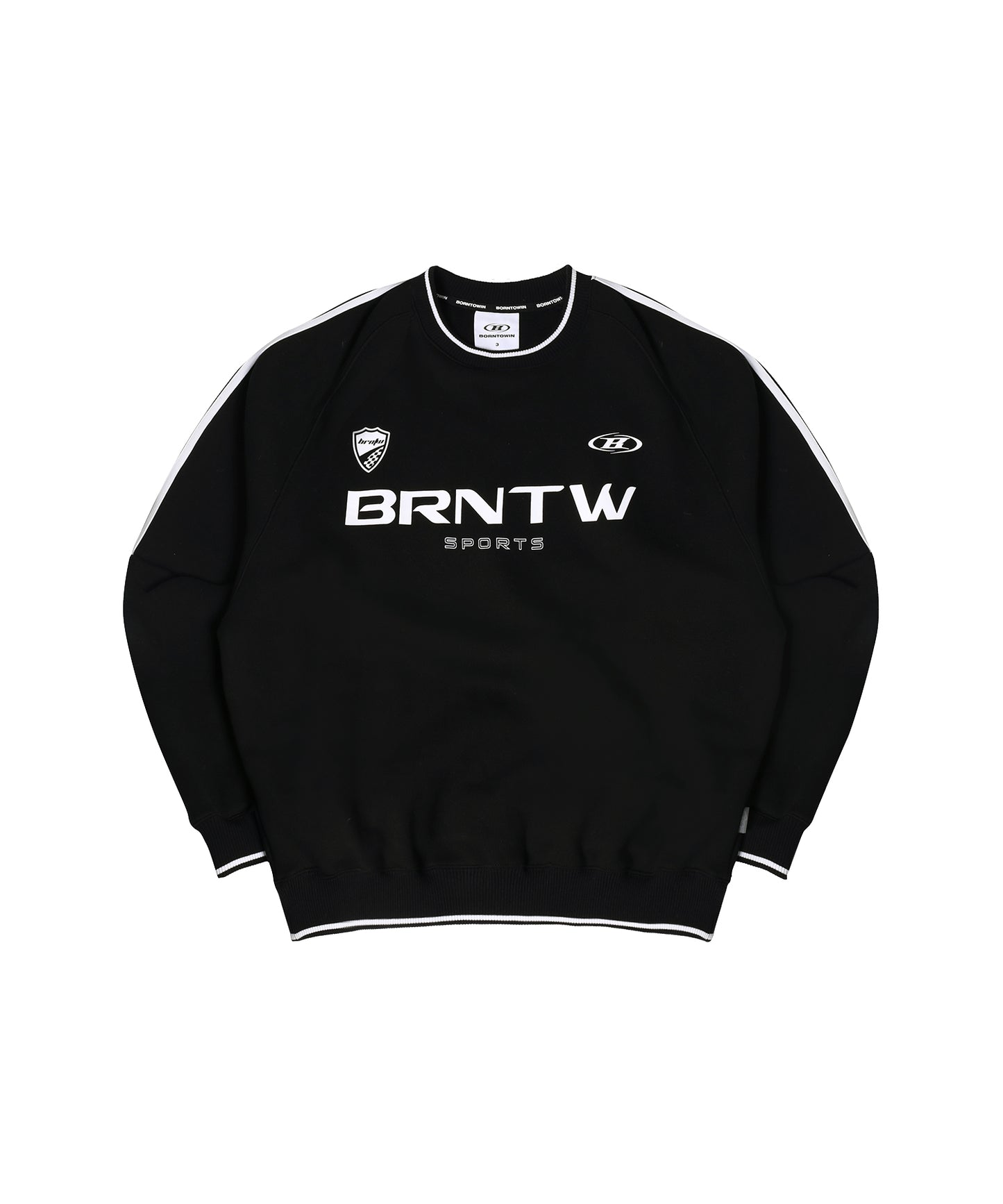 FLEECE BRNTW TRACK LINE SWEATSHIRTS [BLACK]