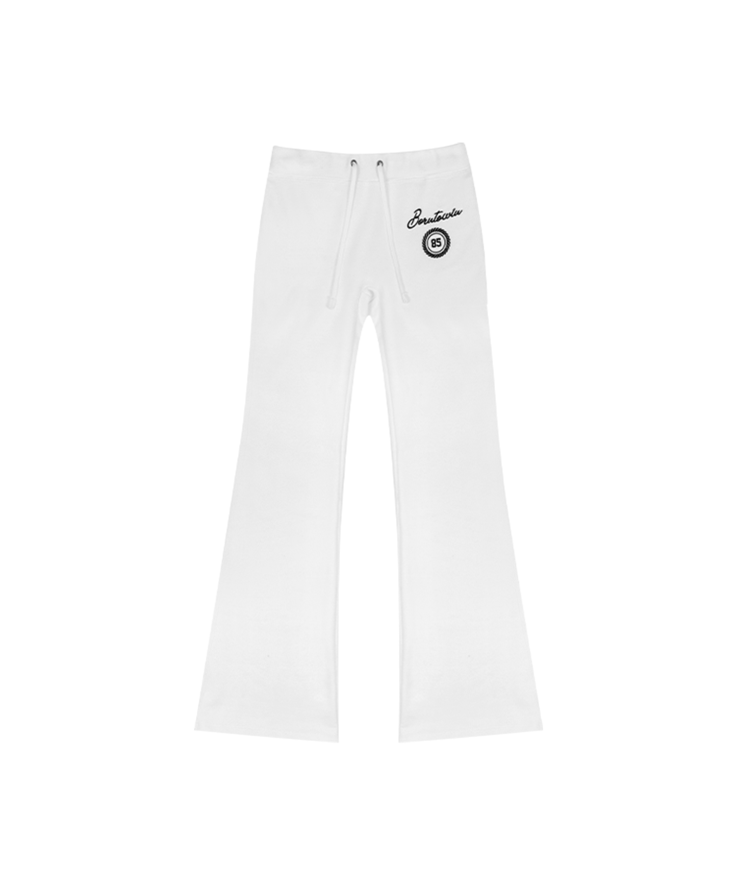 BORNTOWIN LOW-RISE SLIM BOOTS CUT PANTS [WHITE]